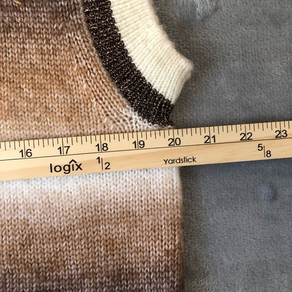 Marled Sweater Vest Size M Crewneck Gradient Stripes Preppy Chunky Lighweight - Picture 10 of 11